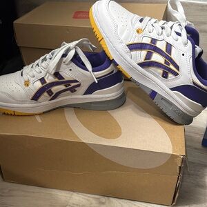 Asics White and Purple Athletic Shoes